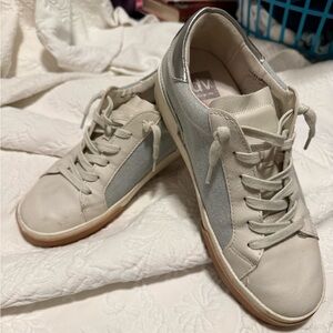DV by Dolce Vita Cream and Silver Sneakers